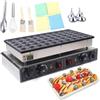 XUEMANSHOP Poffertjes Maker, 50 fori, padella per pancake, mini pancake con 4 spugne per la pulizia, 2 spazzole, frusta, pinza per alimenti, pancake pfanne