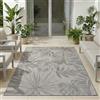 Carpetsale24 Tappeto da Esterno Grigio 240x340 cm, Resistente agli Agenti Atmosferici & UV, Ideale per Cucina, Balcone, Terrazza, Soggiorno e Sala da Pranzo, Design di foglie di palma