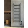 Elna-Service Elna Design Scaldasalviette Nero - 288W - 1470x530mm - Elettrico con Timer e Termostato - Design Opaco Premium - Acciaio Inossidabile - IP44 - Per Hotel & Bagno di lusso - Montaggio a parete