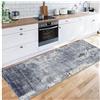 Siunwdiy Tappeto Passatoia 1.8 Metri Antiscivolo,Tappeto da Cucina grigio,Moderno Astratto Corridoio Tappetino Tappeti Runner per Cucina Camera Soggiorno Non perde è lavabile e leggero,70X180CM
