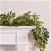 Lights4fun Ghirlanda di Natale Pre-Illuminata da 2 m con Bacche Bianche e 50 LED Bianco Caldo a Pile con Timer Decorazione Natalizia per Interni