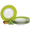 Van Well - Set di piatti fondi in porcellana della Serie Vario - Colore a scelta verde