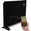VONROC Riscaldatore elettrico di lusso | Stufa elettrica | Termoconvettore smart a pannello in vetro - 1500W - Nero | Controllo manuale e Wifi