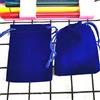 HBALDTEDC Sacchetti con coulisse, Confezione da 100 sacchetti in velluto con coulisse(Blue,7x9cm)