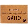 Lupia Zerbino Ingresso Esterno 40x60 cm OSPITI APPROVATI DAL GATTO, Zerbino Ingresso Casa Simpatico in Fibra di Cocco Resistente, Tappeto Porta con Scritta, Base Antiscivolo PVC, Interno Esterno