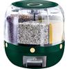 Zgehnao Contenitore multicereali con 6 scomparti, girevole a 360 gradi, dispenser per riso da cucina, cereali secchi, cereali e cereali