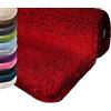 casa pura Tappeto da Bagno Shaggy, Assorbente Sky Tappeto Bagno Antiscivolo - Pelo Alto e Morbido in 12 Colori e Varie Misure - Rosso cupo - 80x150 cm