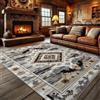 AUWUUA Tappeti nativi americani 160x230 cm tappeto vintage azteco del sud-ovest, tappeti geometrici antiscivolo lavabili per soggiorno, camera da letto, ingresso boho rustici etnici tribali
