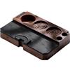 EasyByMall Espresso Tamper Mat - Base di pressatura multifunzionale per pressare caffè da 51 mm/53 mm/58 mm, ABS noce con strato antiscivolo in silicone rimovibile, stazione accessori caffè
