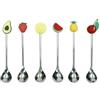 Brandani 50035 CUCCHIAINO SILVER FRUTTI ASS SET 6 PZ INOX/SILICONE, 16 cm