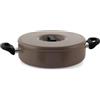 Generico Tegame 2 manici antiaderente marte colore marrone con coperchio 28cm made in italy
