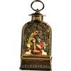Ioensy Music Box Natalizia Globo di Neve Illuminato Lanterna USB Presepe Ornamento Tavolo Musicale Decorativo Resina Adatta per Famiglie Feste Arredamento Sa, con Cerchio Appeso