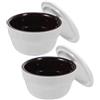 ULTECHNOVO Set 2 Pezzi Tazzine da Caffè Espresso in Ceramica con Coperchio Ciotole Graduati per Degustazione Caffè Resistenti al Calore Impilabili per Bar e Uso Domestico