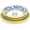 Ceramiche Azzaro & Romano Caltagirone CEAR ceramiche - Set di 3 piatti in ceramica siciliana di Caltagirone, posto tavola singolo per servizio di piatti