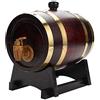 SOULONG Vino Botte di Rovere, 1.5/3/5/10L per Whisky Tequila, Dispenser Legno a Prova di Perdite (1.5L)