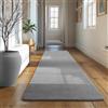 SIMPEX Tappeto Runner Argento 80x250 cm Tappeto Lavabile a Pelo Corto, Antiscivolo e Morbido, Design Monocromatico Moderno per Camera da Letto, Cucina e Corridoio