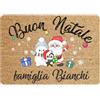 Social crazy Tappeto zerbino personalizzato - con nome Famiglia Natalizio Buon Natale Santa Pupazzo Pinguino - cocco naturale ideale per ingressi (Cocco Naturale, 90x60 cm)