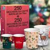 Generic GM Kit 500 Bicchieri Natalizi - 250 Bicchieri caffè in carta da 75 ml + 250 Bicchieri bevande da 180 ml, monouso usa e getta, biodegradabili, con stampe natalizie, motivo invernale.