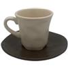 Omniacasa Organic Cappuccino - Set 6 Tazzine da Caffè con 6 Piattini, Per 6 Persone, in Stoneware, finitura opaca marrone e crema effetto artigianale - moderne, resistenti, lavastoviglie e microonde.