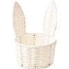 KESOTO Cestino pasquale intrecciato con orecchie di coniglio, organizer, creativo, carino, contenitore versatile per regali decorativi, contenitore per, Bianco