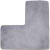 NASSMOSSE Tappetino da bagno a forma di L, 31.5x31, 5 pollici tappeto per angolo in pile di corallo morbido non slittata tappetino lavabile assorbente per doccia quadrata, toilette, casa e spa, grigio