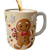 higyee Simpatiche Tazze A Tema Natalizio - Tazze Da Caffè Natalizie In Resina | Divertente T-azza D'acqua In Resina Con O-mino Di Pan Di Zen-zero Alce | Decorazioni Festive Per Bicchieri Per La Casa (D)