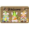 TREWAVE Zerbino decorativo pasquale, zerbino con gnomo pasquale, con retro in gomma antiscivolo, decorazione pasquale per esterni ed interni, zerbino d'ingresso, tappetino per pavimento primaverile, 73 x 43