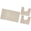 emmevi Tappeto Bagno Tessuto 3D Parure Girowater Set 3 Pezzi Morbido Assorbente Antiscivolo Lavabile Beige