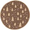 RugVista Forest Hill, Tappeto, A strisce, Ø 100 cm, Rotonda, Pelo corto, Soggiorno, Camera da letto, Cucina, Corridoio, Lavabile solo a secco, oeko_tex_100, Marrone/Beige