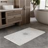 Wecon Home JASBEER - Tappeto da bagno moderno con retro antiscivolo e comfort lavabile, il design a forma di raggi incontra facilità di manutenzione e stile (70 x 120 cm, bianco grigio)