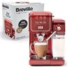Breville Prima Latte III - Macchina per caffè espresso completamente automatica con montalatte e pompa italiana da 19 bar, compatibile con cuscinetti ESE | rosso [VCF147X]