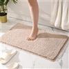 KISUFU Tappeto Bagno Antiscivolo, Tappetino da Bagno Vasca Doccia WC,Tappetino Assorbente in Velluto Corallo Super Morbido Con Memory Foam, Utilizzabile in Bagno,Lavabile (50_x_80_cm, Albicocca)