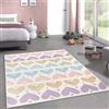 CARPETIA Tappeto per cameretta dei bambini con cuori, facile da pulire, morbido, robusto, per cameretta dei bambini, 160 x 220 cm