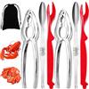 Artcome Artcom - Set di 7 attrezzi per frutti di mare, 2 cracker per granchi, 2 sgusciatori per aragoste, 2 forchette larghe per granchi, 1 custodia