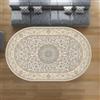 VARIKASHOM Tappeto Ovale Salotto Ingresso Cucina Corridoio, Tappeti Lavabile in Lavatrice, Beige Talpa Orientale Tradizionale Fiore, Crema, 80 x 120 cm