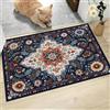 MLSOWM Tappeto Porte Modelli Tradizionali Persiani, 50x80 cm Zerbino Ingresso Casa Fiori Geometrici Rampicanti Morbide Assorbenti Tappeto Antiscivolo Lavabile per Ingresso, Porta e Corridoio, Blu