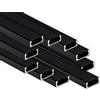 AFTERTECH 10x 3metri (30M) 1506N 15x6mm PROFILO ALLUMINIO NERO PER STRISCE STRIP LED BARRA RIGIDA 3MT + COPERTURA (10x 3metri 1506nero nero)