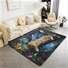 Loussiesd Tappeto leopardato 150 x 200 cm, per bambini, ghepardo, stelle, cielo, per soggiorno, camera da letto, ragazzi, ragazze, adolescenti, animali selvatici, antiscivolo, a tema safari, tappeto