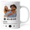 Caribu design Tazza Spotify personalizzata con foto, canzone e codice per riprodurre la canzone - Idea regalo originale - Tazza da colazione in ceramica