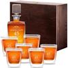 Maverton set Decanter da whisky con 6 bicchieri - incisione personalizzata - Caraffa vetro con tappo 810 ml - Bottiglia per whiskey - pensiero originale donna - per compleanno - Auguri