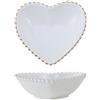 Generic Ceramica Oro-bordato Insalata Ciotola Casa Soggiorno Trasparente Cuore A Forma Di Frutta Piatto Set Dessert (Ciotola da 6 pollici)
