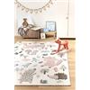 Wecon Home Sigikid, tappeto per i bambini, motivo a foresta, di colore bianco, rosa, azzurro, grigio e tortora, SK-21965-063, Weiß Rose Blau Grau Taupe, 160 x 225 cm