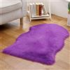 Tomifine Faux Tappetto di Pelle di Pecora Tappeti, Imitazione Lana Tappeti Salotto Moderni Shaggy Decorativo In Lana Scendiletto Lungo Tappeto Per La Camera Da Letto (60 x 120 cm,Viola)