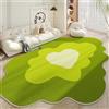 Generic Tappeti Lavabili Irregolari Per Camera Da Letto, Tappeto Waves Per Soggiorno, Moquette In Finta Lana(Verde,80X120cm)