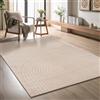 the carpet Elisa, tappeto moderno per soggiorno, design geometrico, alta densità di pelo e piacevolmente morbido, beige, 120 cm di diametro