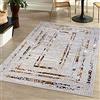 Mazovia Tappeto Salotto Moderno Pelo Corto - Tappeti Soggiorno Turchi Originali - Tappeti Camera da Letto - Tappeti Salotto Grandi Dimensioni - Motivo Astratto - Beige Crema e Oro 120x170 cm