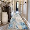 Siunwdiy Tappeto Passatoia Cucina Antiscivolo 1.5 Metro Tappeto Lungo per Corridoio Lavabile Tappeti Runner Ingresso Morbido con Motivo Astratto Azzurro60x150cm