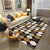makeups58 Tappeto Semplice Per La Casa Grandi Moda poligono cerchio forma giallo grigioAdatto per Camera da Letto Comodino Soggiorno Cucina 160x230CM (5'3''x7'7'')