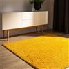 benuta Basic Tappeto salotto a pelo alto Sohari - Giallo 200x200 cm - Minimalista - Morbido lavabile - Camera letto, corridoio, sala pranzo, soggiorno - Pavimento riscaldato