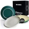 MIAMIO - Set di 6 piatti/Set di piatti moderni in ceramica/gres - Collezione Palmanova (26 cm, Verde)
